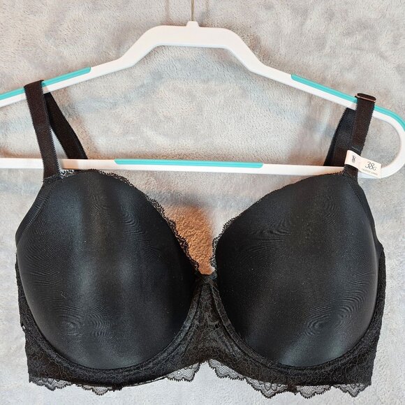 NWT Victoria's Secret Black Lightly Lined Lace Bra 38G Lace Underwire - Picture 1 of 9